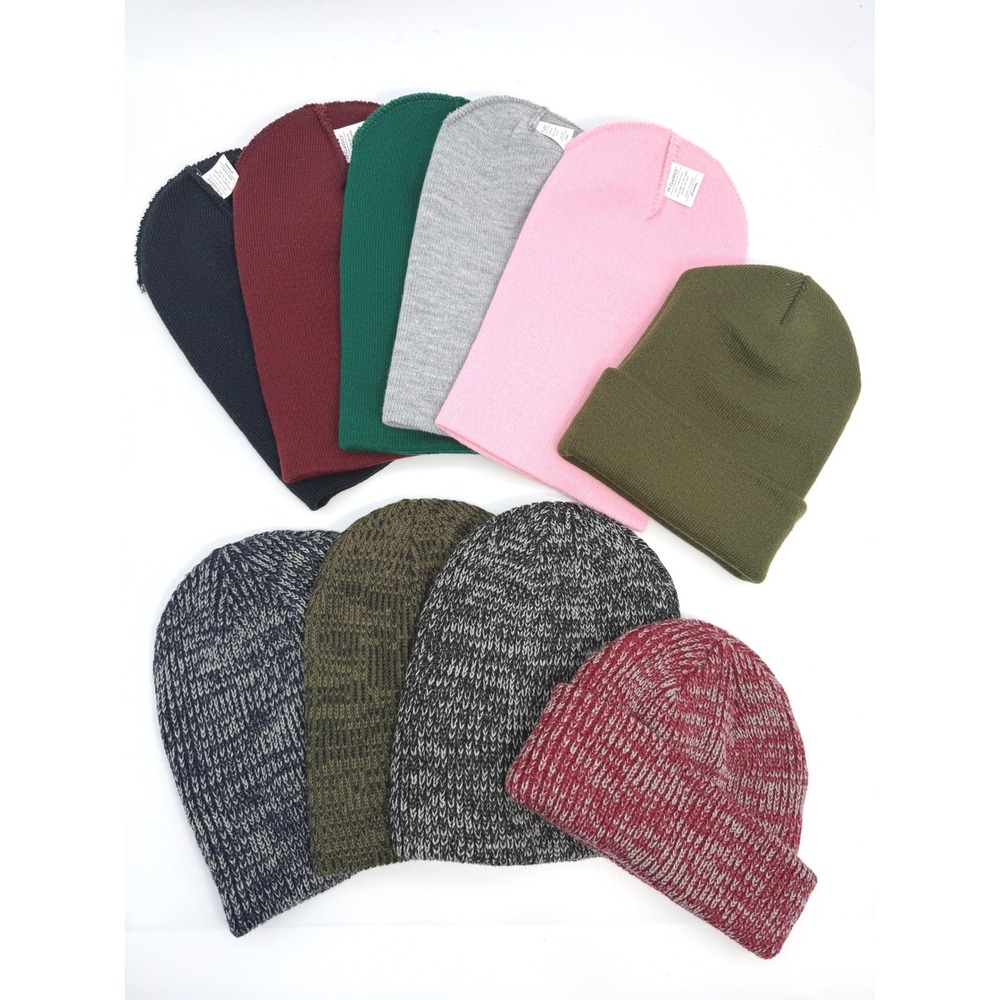 10 Blank Knit Beanies YP Classics Yupoong & Big Accessories